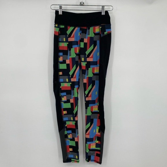 Sweaty Betty Pants - Sweaty Betty Leggings Womens Size Small Black Multi Geometric Ankle Perforated